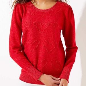 Loft Red Heart Pattern Sweater
